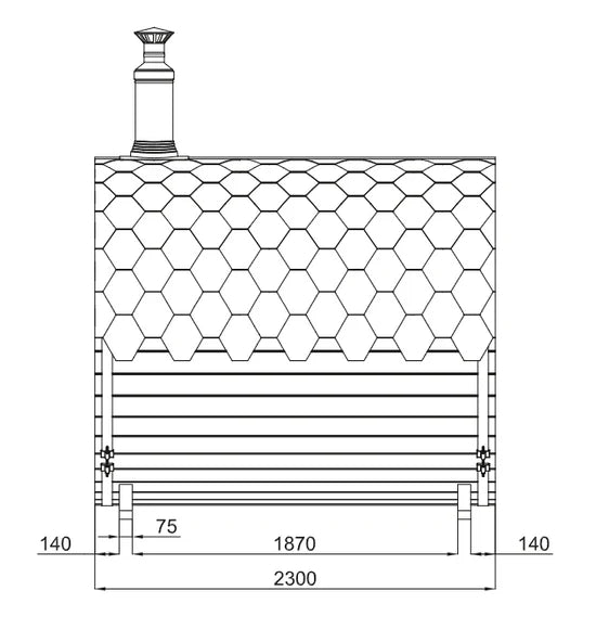 Fasssauna für 4 Personen, 6,72 m³