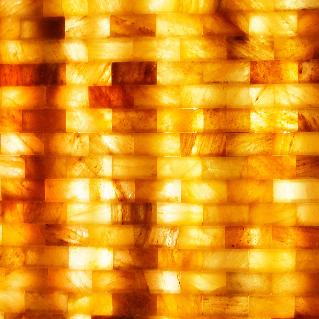 Sauna Salzsteine beleuchtet