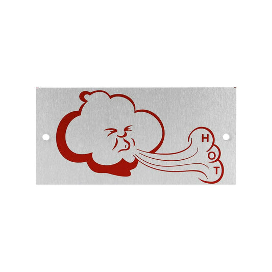 Warnschild Dampfaustritt, “pustende Wolke HOT”
